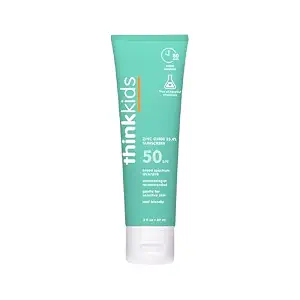 Thinkkids Kids Sunscreen SPF 50+, Mineral Formula, Water Resistant, 3 Fl Oz