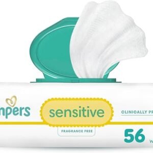 Pampers Baby Wipes Sensitive Perfume Free 1X Pop-Top Pack 56 Count