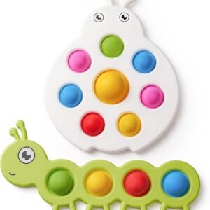 LiKee Fidget Popper Baby Toy, Montessori Sensory Travel Toys for 10M+