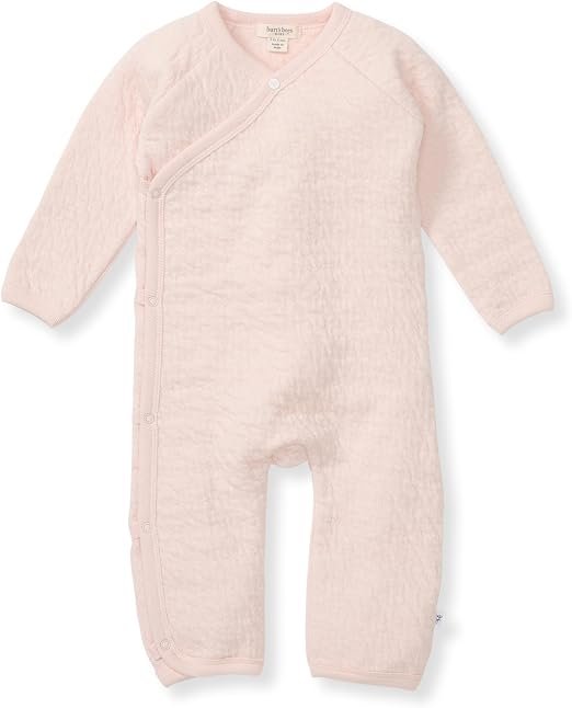 Burt's Bees Baby Long Sleeve Quilted Wrap-Front Jumpsuit, 100% Organic Cotton One-Piece Outfit Coverall