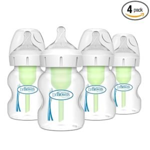 Dr. Brown's Anti-Colic Options+ Wide-Neck Baby Bottles, 5 oz, 4-Pack