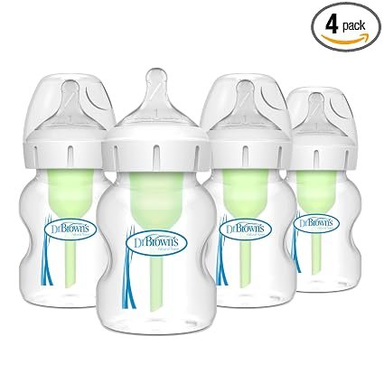 Dr. Brown's Anti-Colic Options+ Wide-Neck Baby Bottles, 5 oz, 4-Pack