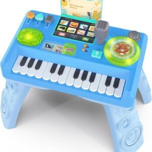 Thremhoo Baby DJ Table Musical Piano Toys for Toddlers with Music & Light