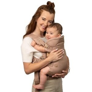 Infantino Flip Luxe 4-in-1 Baby Carrier Ergonomic 7-35 lbs, Affogato