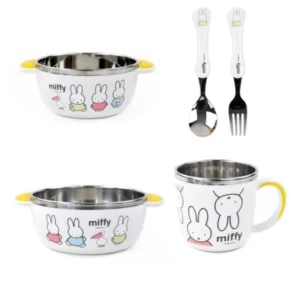 Miffy Non-Slip Stainless Bowl Cup & Utensil SET - Korea products