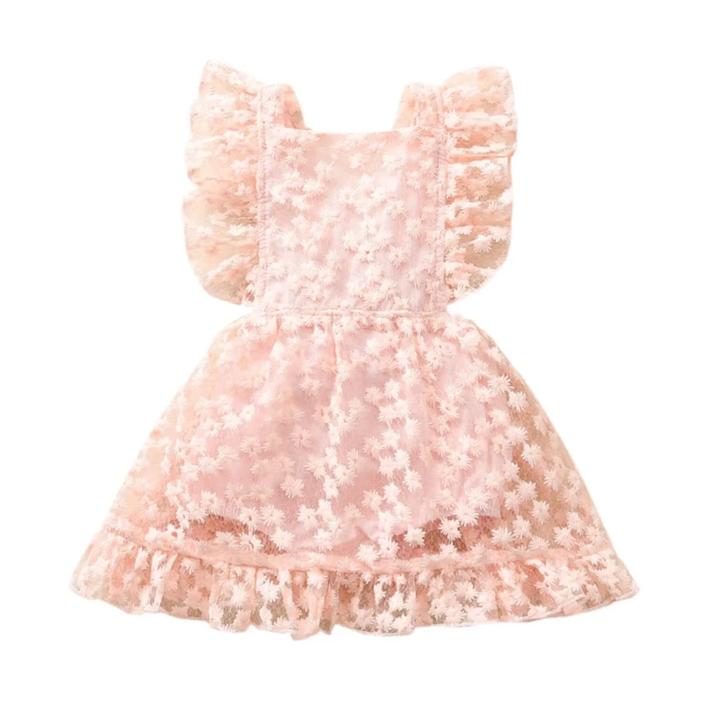 Lace Princess Party Dress Wedding Summer Dress Newborn 0-3 Months