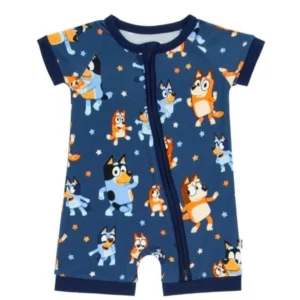 LITTLE SLEEPIES Bluey Dance Mode Shorty Zippy Kid's 18-24 Months Blue Bamboo PJs