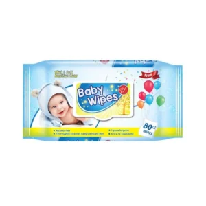 80 CT BABY WIPES WITH CAP BLUE 12pk